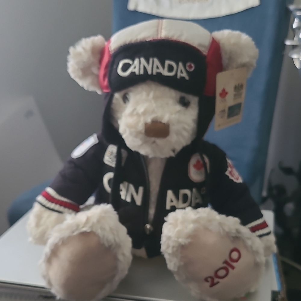 Canada Olympic 2010 Collectors Sponsored By Hudson Bay Teddy Bear Jacket